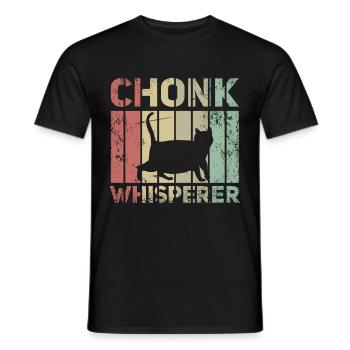Fat Cat Chonk Whisperer Scale Meme Cat Gift - T-shirt homme - noir - Devant - AI Model Male 178 light (178cm)