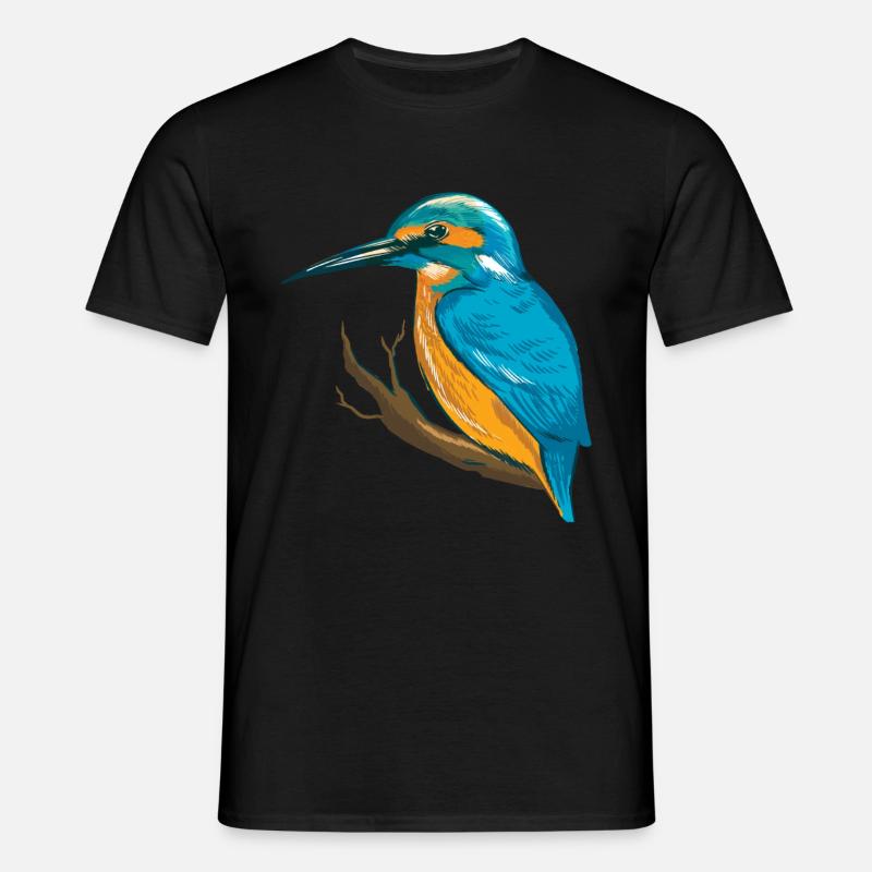 Eisvogel Blauer Vogel - Männer T-Shirt - Schwarz