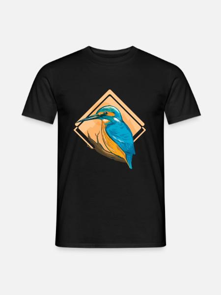 Oiseau bleu Kingfisher - T-shirt homme - noir