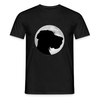 German Wirehaired Pointer Moon Hound Dogs - Men's T-Shirt - black - Front - AI Model Male 178 light (178cm)