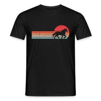 Islandpferd Tölt Pferd Reiten Retro - Männer T-Shirt - Schwarz - Vorne - AI Model Male 178 light (178cm)