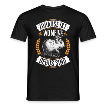 Zuhause ist wo meine Degus sind Degu Geschenk - Männer T-Shirt - Schwarz - Vorne - AI Model Male 178 light (178cm)
