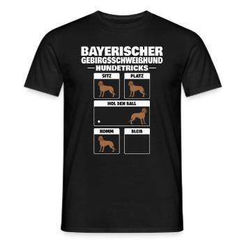 Bayerischer Gebirgsschweisshund Tricks BGS - Männer T-Shirt - Schwarz - Vorne - AI Model Male 178 light (178cm)