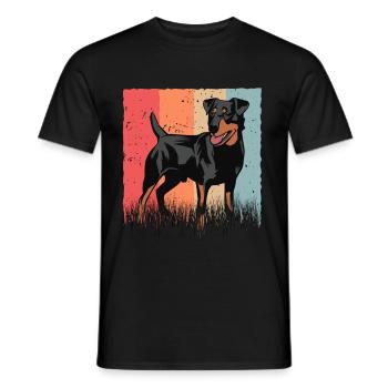 German Jagdterrier Vintage Retro Gift - Men's T-Shirt - black - Front - AI Model Male 178 light (178cm)