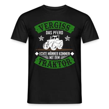 Traktor Echte Männer Spruch Traktorfahrer Geschenk - Männer T-Shirt - Schwarz - Vorne - AI Model Male 178 light (178cm)