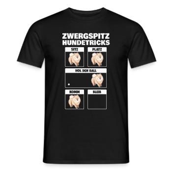 Zwergspitz Hundetricks Pomeranian Hund - Männer T-Shirt - Schwarz - Vorne - AI Model Male 178 light (178cm)