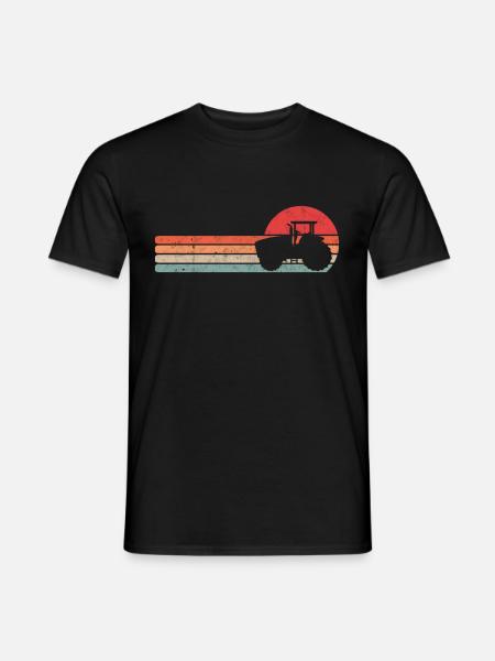 Traktor Vintage Traktorfahrer Landwirt Bauer - Männer T-Shirt - Schwarz