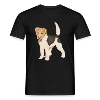 Foxterrier Drahthaar Glatthaar Hund Geschenkidee - Männer T-Shirt - Schwarz - Vorne - AI Model Male 178 light (178cm)