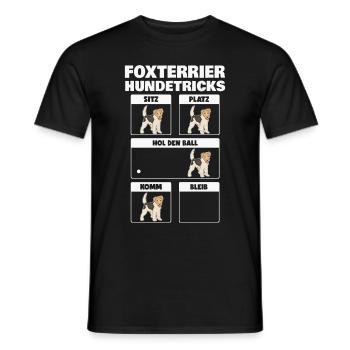Foxterrier Hundetricks Drahthaar-Foxterrier - Männer T-Shirt - Schwarz - Vorne - AI Model Male 178 light (178cm)