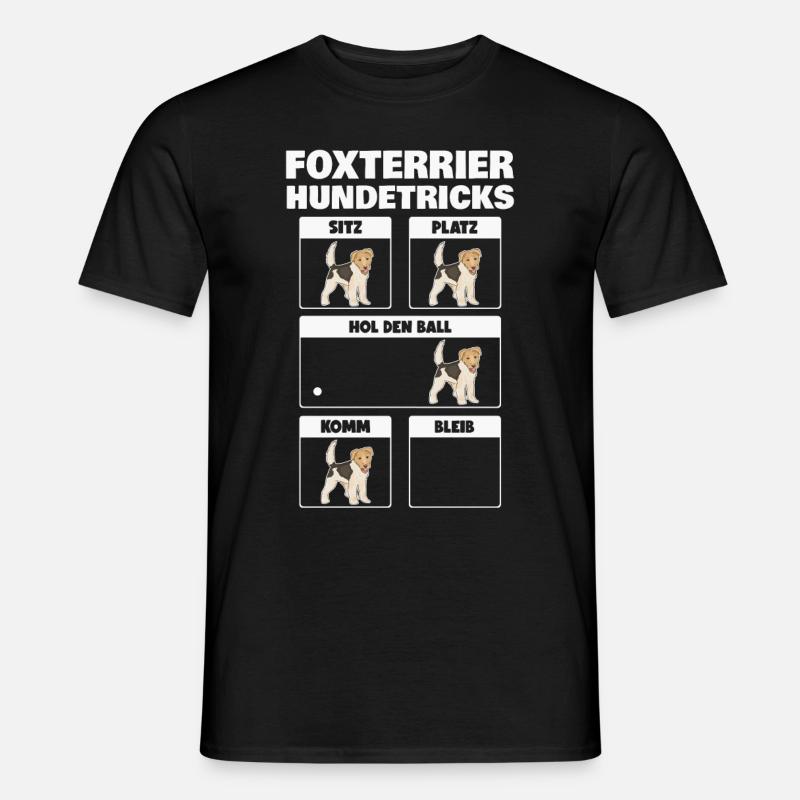 Foxterrier Hundetricks Drahthaar-Foxterrier - Männer T-Shirt - Schwarz