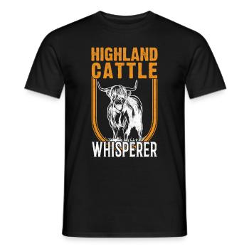 Highland Cattle Whisperer cow cattle farmer - Men's T-Shirt - black - Front - AI Model Male 178 light (178cm)
