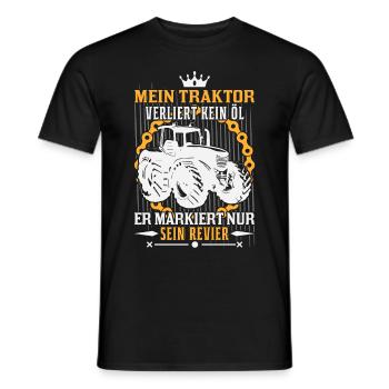 Mein Traktor verliert kein Öl Traktorfahrer Bauer - Männer T-Shirt - Schwarz - Vorne - AI Model Male 178 light (178cm)
