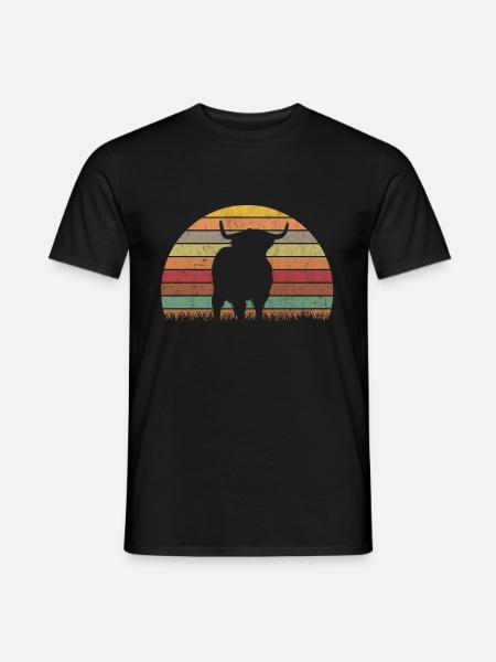 Schottisches Hochlandrind Vintage Highland Cattle - Männer T-Shirt - Schwarz