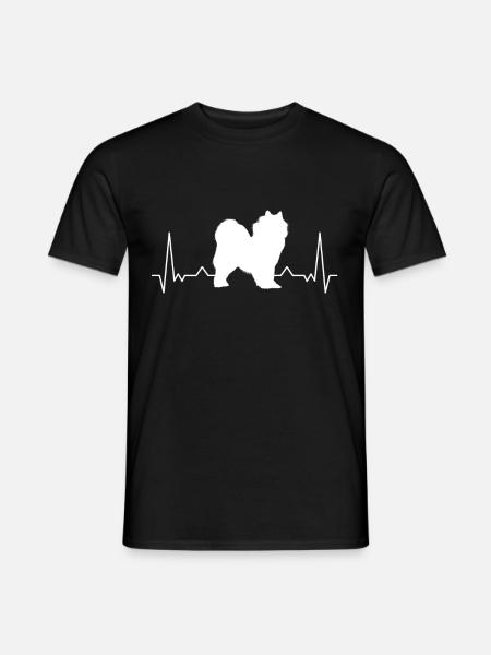 Chien de traîneau Samoyède Heartbeat Samoyède - T-shirt homme - noir