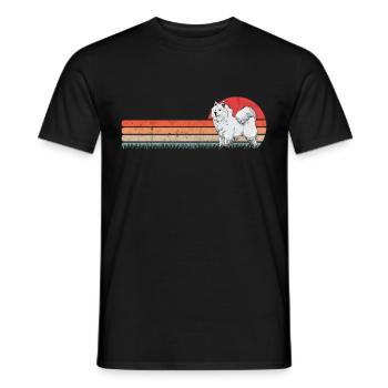 Samoyed vintage sled dog Samoyed - Men's T-Shirt - black - Front - AI Model Male 178 light (178cm)