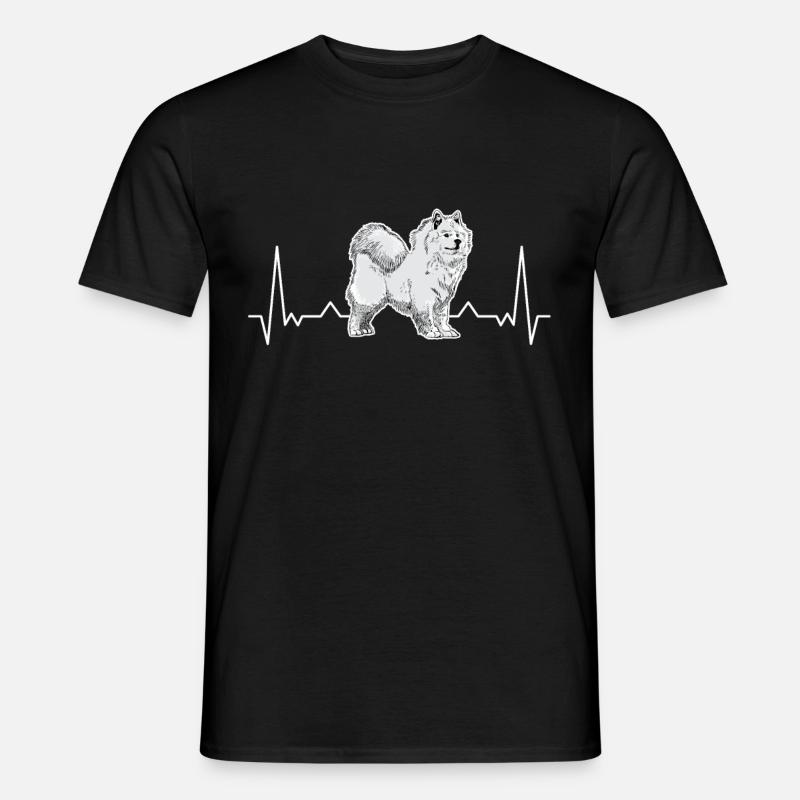 Samojede Herzschlag Schlittenhund Samojeden - Männer T-Shirt - Schwarz