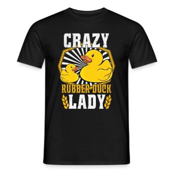 Canards en caoutchouc Crazy Rubber Duck Lady - T-shirt homme - noir - Devant - AI Model Male 178 light (178cm)