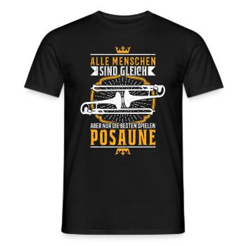 Posaune Blasorchester Posaunenspieler Posaunist - Männer T-Shirt - Schwarz - Vorne - AI Model Male 178 light (178cm)