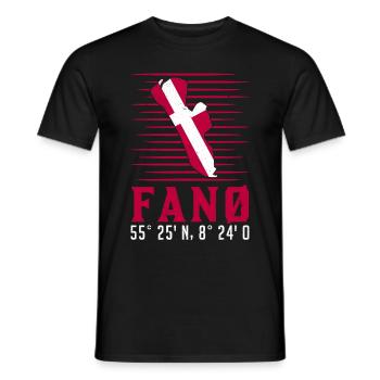 Fanö coordonnées Fanø vacances Danemark Idée cadeau - T-shirt homme - noir - Devant - AI Model Male 178 light (178cm)