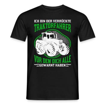 Crazy Tractor Driver Tractor Farmer Gift - Men's T-Shirt - black - Front - AI Model Male 178 light (178cm)