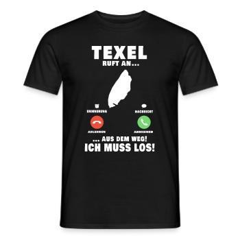 Texel calls to Netherlands Holland holiday - Men's T-Shirt - black - Front - AI Model Male 178 light (178cm)