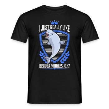 I just really like Beluga Whales Belugawal - Männer T-Shirt - Schwarz - Vorne - AI Model Male 178 light (178cm)