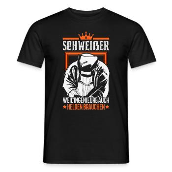 Schweißer Weil Ingenieure auch Helden brauchen - Männer T-Shirt - Schwarz - Vorne - AI Model Male 178 light (178cm)