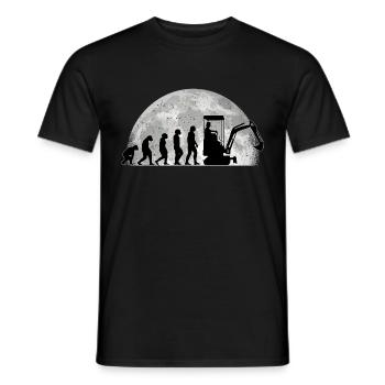 Baggerführer Bagger Evolution Mond Baggerfahrer - Männer T-Shirt - Schwarz - Vorne - AI Model Male 178 light (178cm)