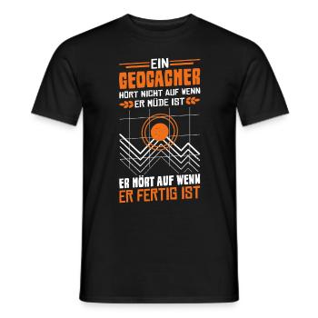Geocacher Spruch Geocache Geocaching GPS-Tracker - Männer T-Shirt - Schwarz - Vorne - AI Model Male 178 light (178cm)