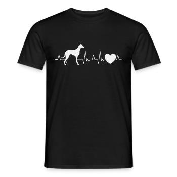 Italienisches Windspiel Herzschlag Windhund - Männer T-Shirt - Schwarz - Vorne - AI Model Male 178 light (178cm)