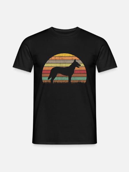 Hollandse Herder Retro Holland Schäferhund - Männer T-Shirt - Schwarz