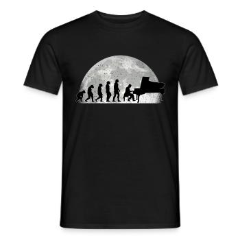 Pianist Evolution Mond Piano Klavier Geschenk - Männer T-Shirt - Schwarz - Vorne - AI Model Male 178 light (178cm)