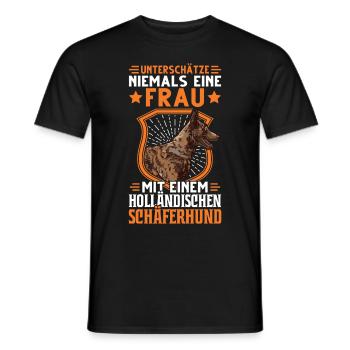 Hollandse Herder Frau Holländischer Schäferhund - Männer T-Shirt - Schwarz - Vorne - AI Model Male 178 light (178cm)