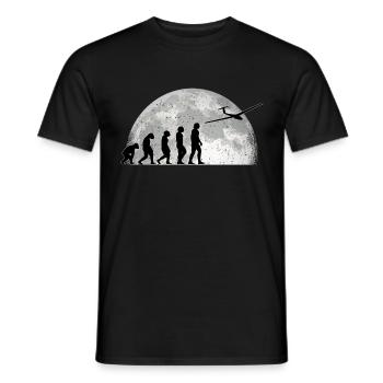 Planeur Evolution Lune Planeur - T-shirt homme - noir - Devant - AI Model Male 178 light (178cm)