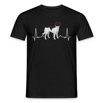 Small Münsterländer heartbeat dog hunting dog - Men's T-Shirt - black - Front - AI Model Male 178 light (178cm)