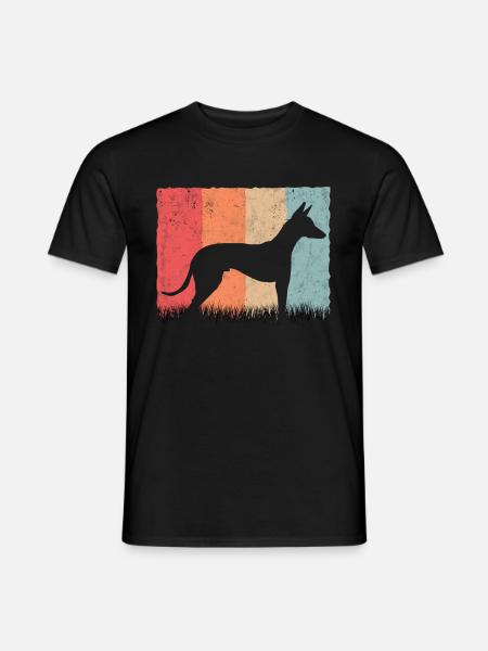 Podenco Retro Ibizan Hound Greyhound Vintage - Men's T-Shirt - black