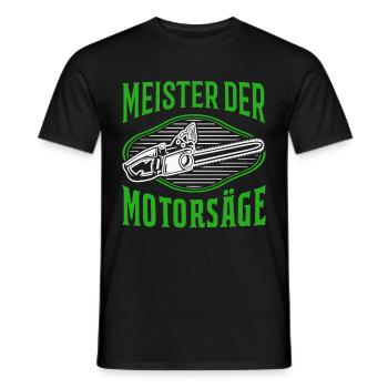 Meister der Motorsäge Baumfäller Kettensäge - Männer T-Shirt - Schwarz - Vorne - AI Model Male 178 light (178cm)