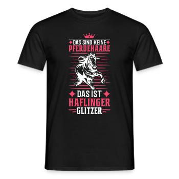 Haflinger Glitzer Pferd Reiterin Pferdemädchen - Männer T-Shirt - Schwarz - Vorne - AI Model Male 178 light (178cm)