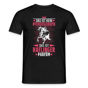 Haflinger Pferd Parfüm Reiterin Pferdemädchen - Männer T-Shirt - Schwarz - Vorne - AI Model Male 178 light (178cm)