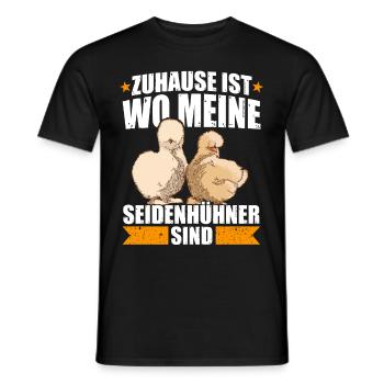 Zuhause ist wo meine Seidenhühner sind Seidenhuhn - Männer T-Shirt - Schwarz - Vorne - AI Model Male 178 light (178cm)