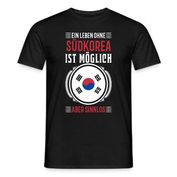 Südkorea Koranische Flagge Korea Souel Geschenk - Männer T-Shirt - Schwarz - Vorne - AI Model Male 178 light (178cm)