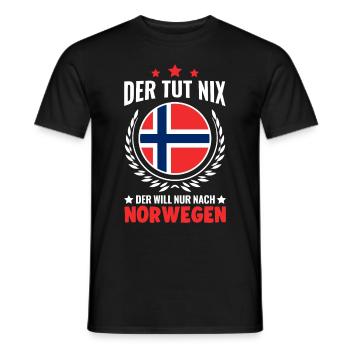 Der tut nix Der will nur nach Norwegen - Männer T-Shirt - Schwarz - Vorne - AI Model Male 178 light (178cm)