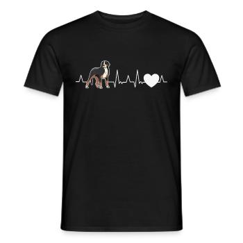 Appenzeller Sennenhund Heartbeat Chien Suisse - T-shirt homme - noir - Devant - AI Model Male 178 light (178cm)