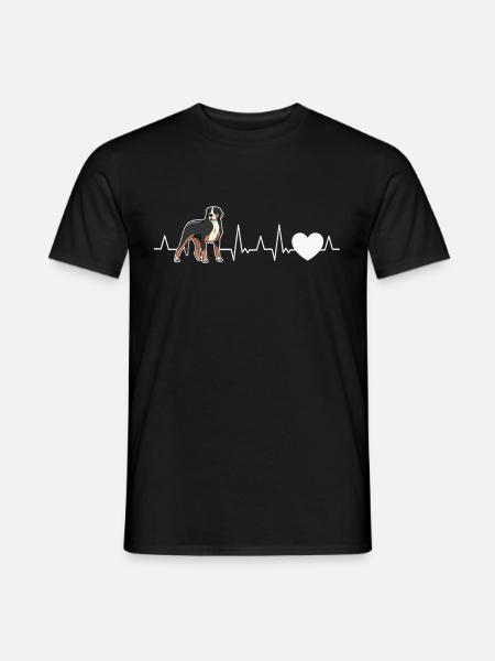 Appenzeller Sennenhund Heartbeat Chien Suisse - T-shirt homme - noir