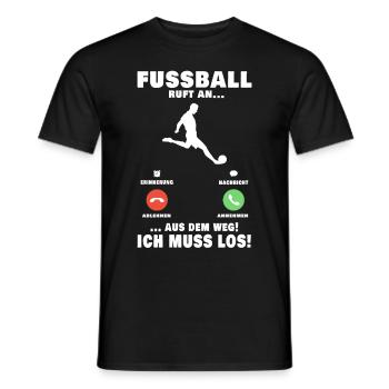 Fußball ruft an Fußballer Fußballspieler - Männer T-Shirt - Schwarz - Vorne - AI Model Male 178 light (178cm)