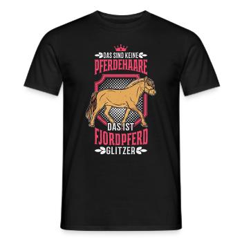 Fjordpferd Glitzer Norweger Pferdehaare Fjord - Männer T-Shirt - Schwarz - Vorne - AI Model Male 178 light (178cm)