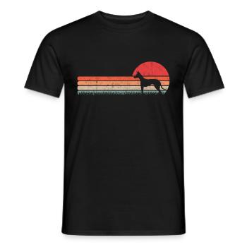 Podenco Retro Ibizan Hound Lévrier Vintage - T-shirt homme - noir - Devant - AI Model Male 178 light (178cm)