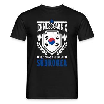 Ich muss gar nix Ich muss nur nach Südkorea Urlaub - Männer T-Shirt - Schwarz - Vorne - AI Model Male 178 light (178cm)