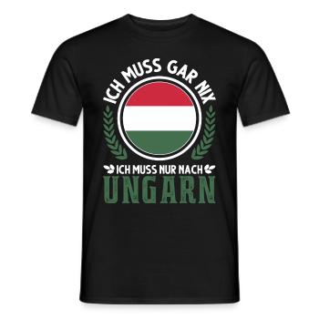 Ungarn Urlaub Ungarische Flagge Geschenk - Männer T-Shirt - Schwarz - Vorne - AI Model Male 178 light (178cm)