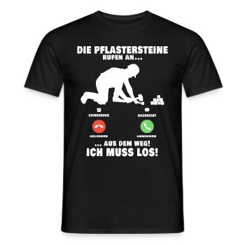 Die Pflastersteine rufen Pflasterer Anruf - Männer T-Shirt - Schwarz - Vorne - AI Model Male 178 light (178cm)